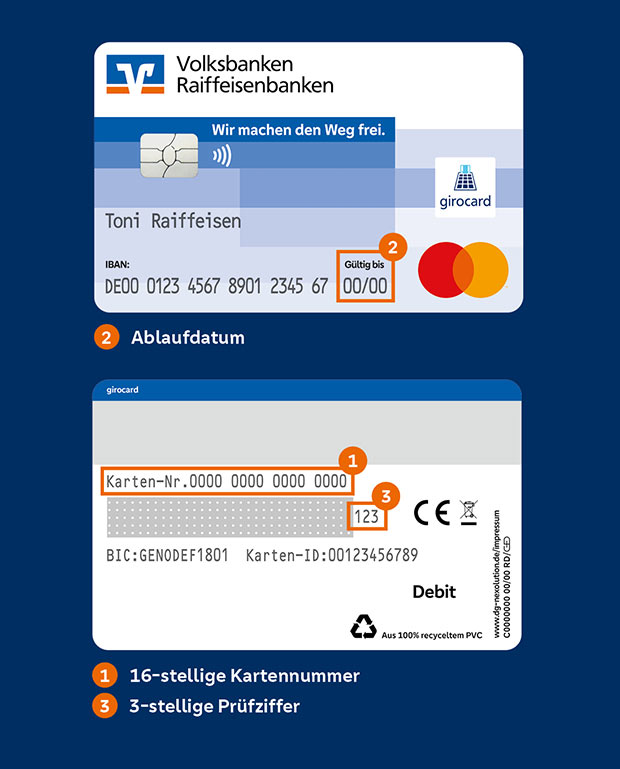 girocard Kartenabbildung girocard Debit Mastercard
